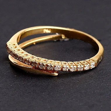Aliança de Ouro Amarelo com 15 Diamantes de Meio Ponto