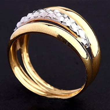 Anel de Cores Ouro Amarelo e Ouro Branco