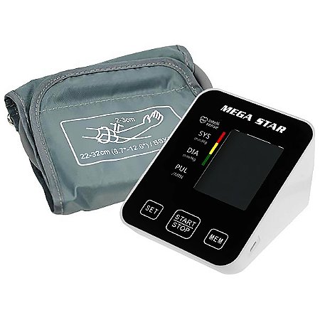 Aparelho de Pressão Digital para Braço MEGASTAR HT563 Display LCD Branco com Preto