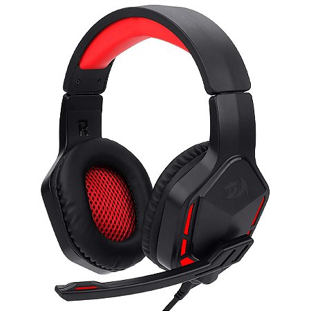 Games - Headset Gaming REDRAGON Themis H220 com USB / 3.5 mm para PC Preto com Vermelho