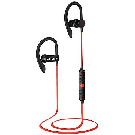 Fone de Ouvido sem Fio AIWA AW AP6BT com Bluetooth e Microfone Vermelho com Preto