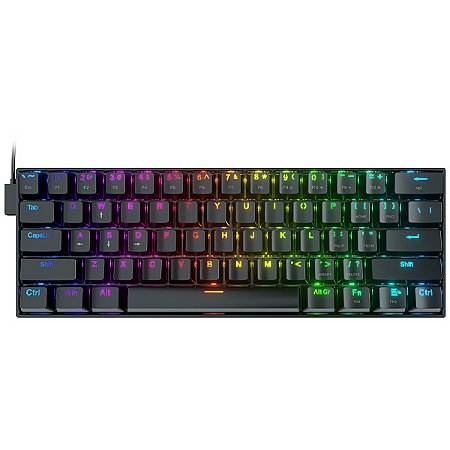 Games - Teclado Gaming Mecânico REDRAGON Dragonborn K630 Inglês USB com Backlight RGB Chroma Preto