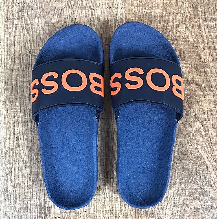 Chinelo Masculino Slide HUGO BOSS Azul Marinho