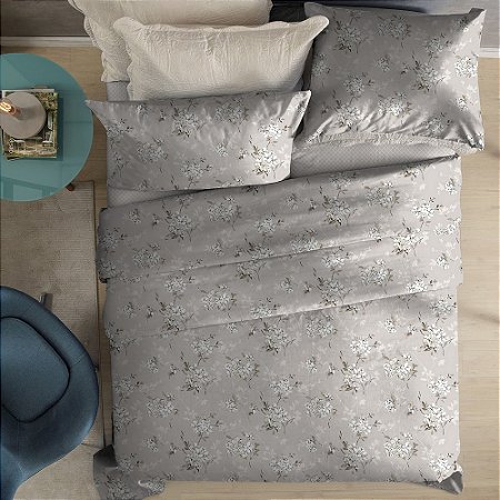 Jogo de Cama Casal CORTTEX Percal 180 Fios com 04 Peças Ester