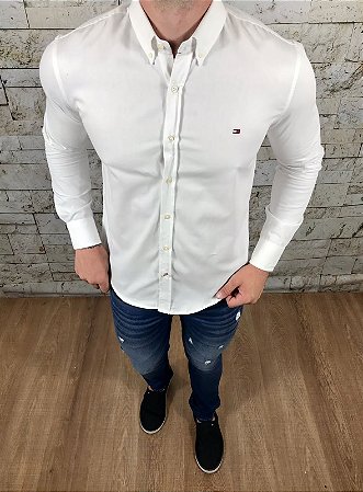 Camisa Masculina TH Manga Longa Branco