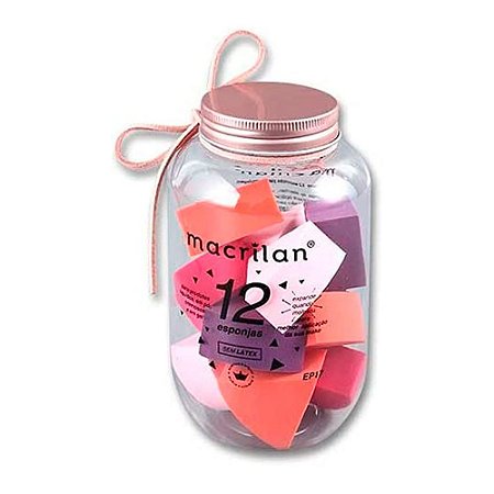 Kit com 12 Esponjas Sortidas para Maquiagem MACRILAN