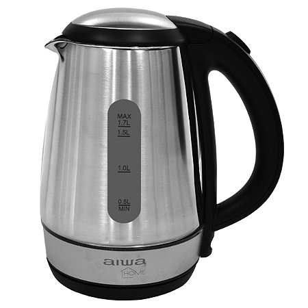 Jarra Elétrica AIWA 2.200 Watts 1.7 Litros 220 - 240 V ~ 50 / 60 Hz Prata com Preta