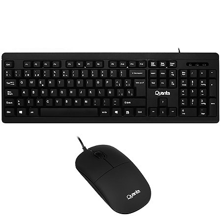 Kit Teclado QUANTA + Mouse 1.200 DPI Preto