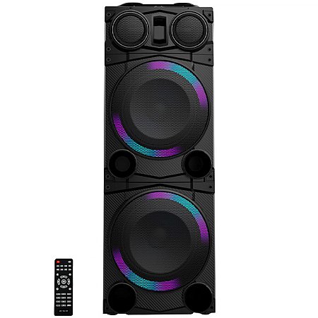 Caixa Karaokê AIWA 10" 2.500 Watts P.M.P.O com Bluetooth / USB e Rádio FM Preto