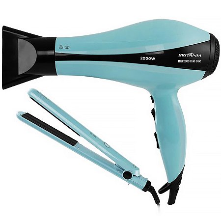 Chapinha e Secador de Cabelo BRITÂNIA Duo Blue 220V ~ 50 / 60 Hz Azul