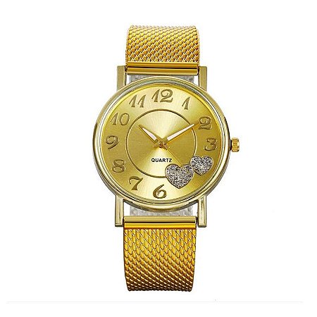Relógio Feminino Casual Malha Cinto Quartzo