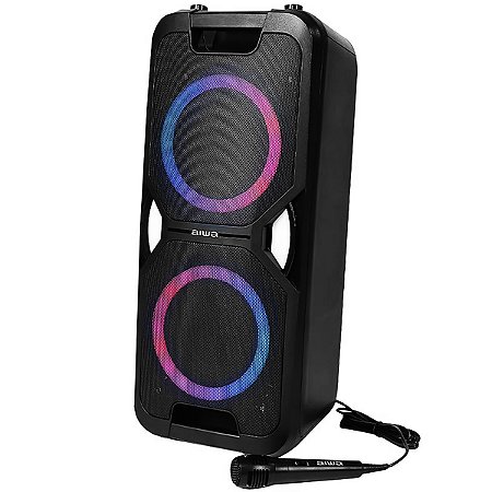 Caixa de Som AIWA com 600 Watts P.M.P.O com Bluetooth e USB Bivolt Preto