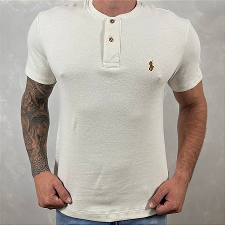 Camiseta Masculina RL Henley Off White
