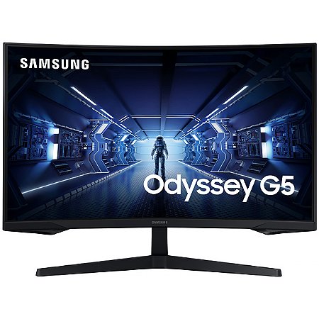 Games - Monitor Curvo SAMSUNG Odyssey G5 de 32" WQHD 16:9 144Hz 1 ms MPRT com DisplayPort e HDMI Preto