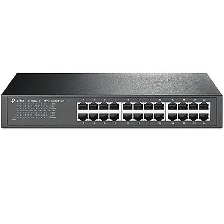 Switch TP-LINK TL-SG1024D com 24 Portas Ethernet de 10/100/1000Mbps Preto