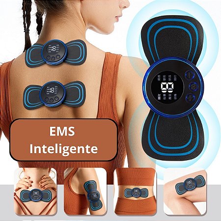 Massageador Portátil Recarregável EMS Massageador Recarregável Portátil Dor Pescoço Pernas Coluna