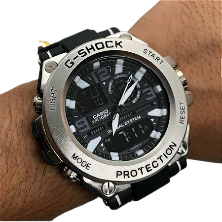 Relógio Masculino CASIO G-SHOCK Metal Steel Analógico Digital com Pulseira de Metal