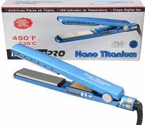 Chapinha em Íon Titânio Iônica Profissional Prancha 450f Bivolt Azul