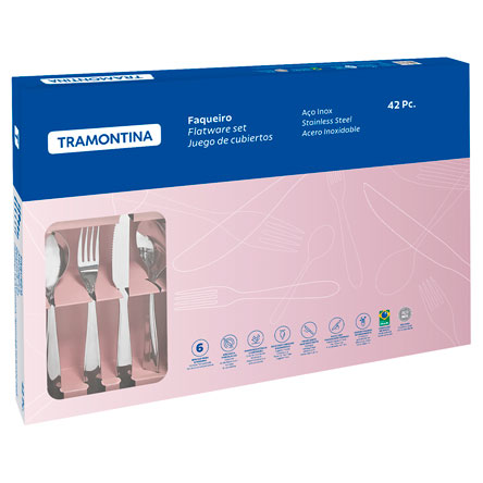 Faqueiro de Inox TRAMONTINA Laguna com 42 Peças