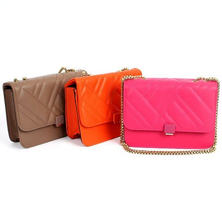 Bolsa Feminina Luxo Transversal Matelassê com Alça de Corrente e Design Sofisticado