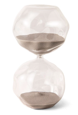 Ampulheta de Vidro Cinza Orgânica 60 minutos 09x19cm MART