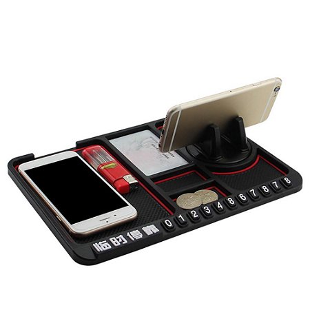 Tapete Multifuncional Automotivo Painel para Chaves Smartphone Isqueiro