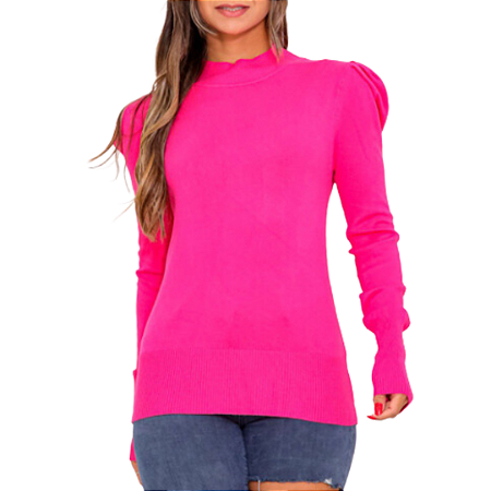 Blusa Modal Manga Longa Princesa Bufante Pink Tamanho Único