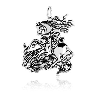 Pingente de Prata 925 São Jorge