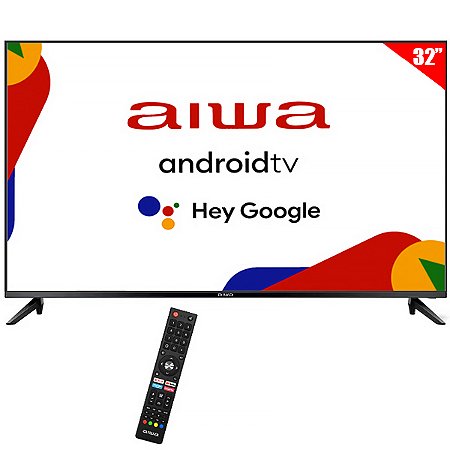 Smart TV LED 32" AIWA HD Android Google TV Wi-Fi e Bluetooth com Conversor Digital