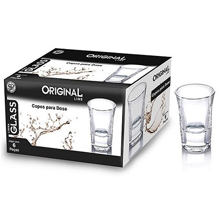 Conjunto de Copos Shot para Drink com 06 Peças de Vidro com 37ml