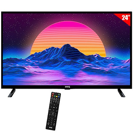 TV Monitor LED HUE de 24" HYE HD HDMI / USB com Conversor Digital