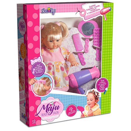 Boneca Infantil Maju Beauty Salon Secador com 03 Acessórios NOVA TOYS