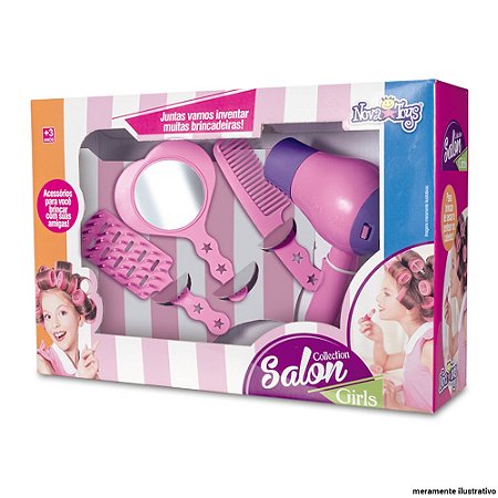 Kit Salão de Beleza Infantil com Secador e Acessórios