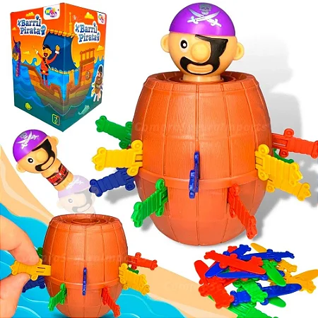 Jogo Pula Barril do Pirata WELLKIDS Grande Infantil