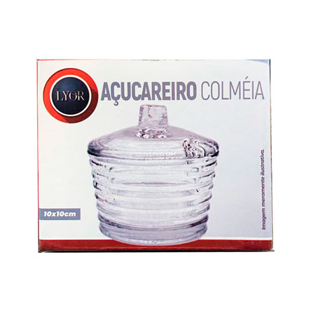 Açucareiro de Cristal LYOR Colméia 10x10 cm