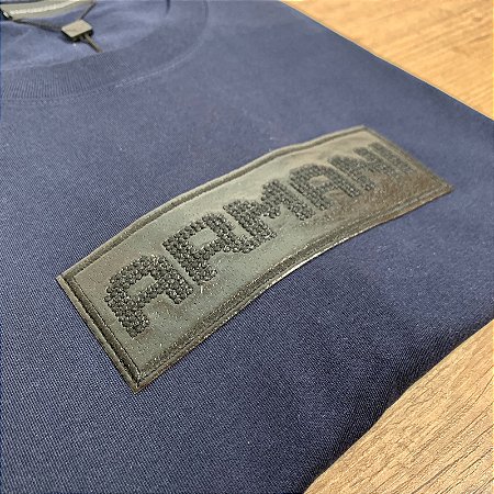 Camiseta Masculina ARMANI Azul Marinho Diferenciada