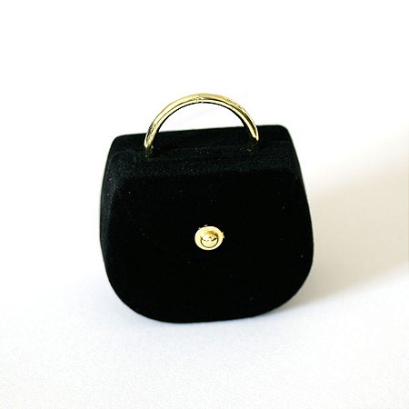 Caixa de Veludo para Anel Bolsa Preto