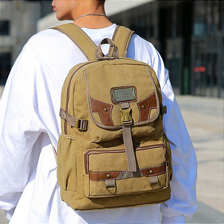 Mochila Masculina Material Textil Grande Universitária Super Resistente