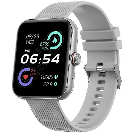 Smartwatch AIWA Life AWSF6M com Bluetooth Cinza com Prata