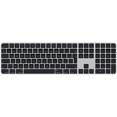Teclado sem Fio APPLE Magic Keyboard with Touch ID and Numeric Keypad A2520 com Bluetooth Cinza com Preto