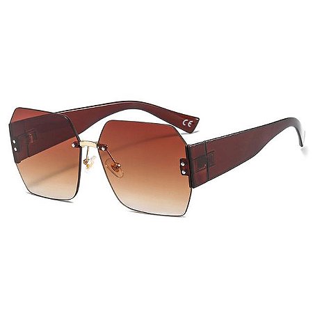 Óculos de Sol Feminino Vintage Flower OEC CPO UV400 Marrom