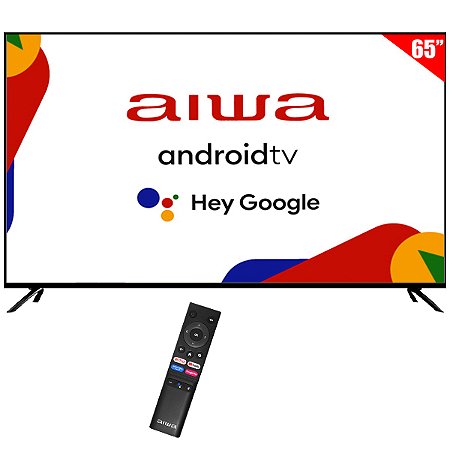 Smart TV LED 65 AIWA 4K Ultra HD Android Google TV Wi-Fi / Bluetooth com Conversor Digital
