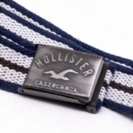 Cinto Unissex HOLLISTER de Fivela Colorido Marinho/Branco/Marrom