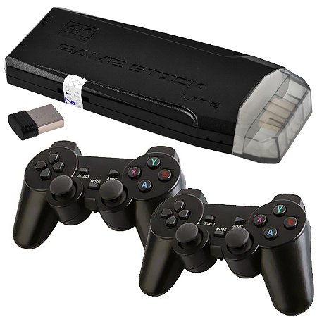 Games - Console GAME STICK LITE 4K Ultra HD com 02 Controles Preto