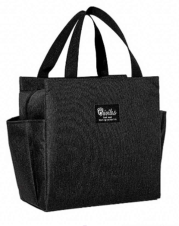 Bolsa Térmica Marmita Lancheira Espaçosa Portátil Tamanho Único PRETO