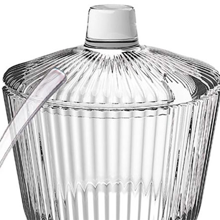 Açucareiro de Vidro ETILUX  Graffiato com colher 08x06 cm