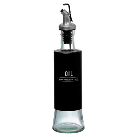 Azeiteiro de Vidro ETILUX Manhattan 310 ml Preto