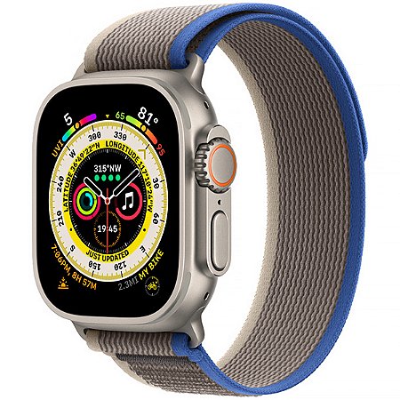 APPLE Watch Ultra 49 mm / M / L MQFV3BE A2684 GPS + Smartphone Titanium Azul com Cinza