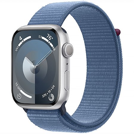 APPLE Watch Series 9 45 mm MR9F3LL A2980 GPS Silver Aluminum Loop Esportivo Azul de Inverno