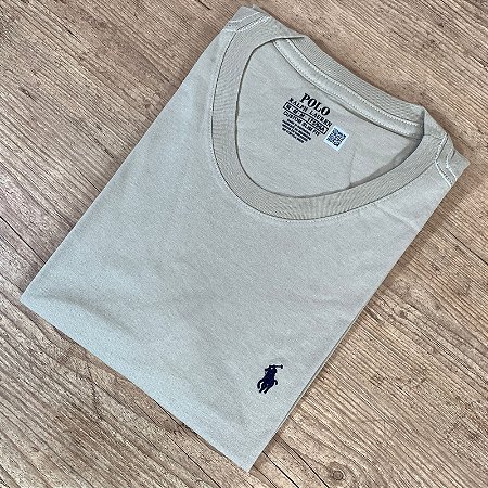 Camiseta Masculina PRL Caqui Logo Azul Marinho